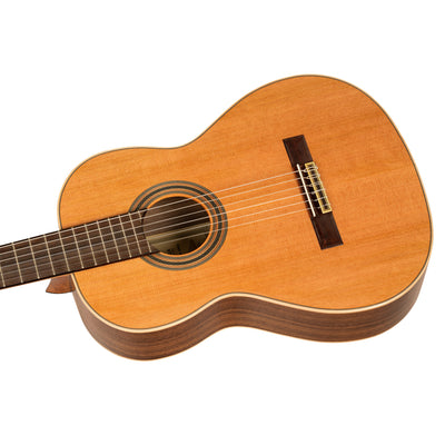 R20GWN-L (vänsterhänt) Helsolid klassisk gitarr tillverkad i Spanien (högblank)