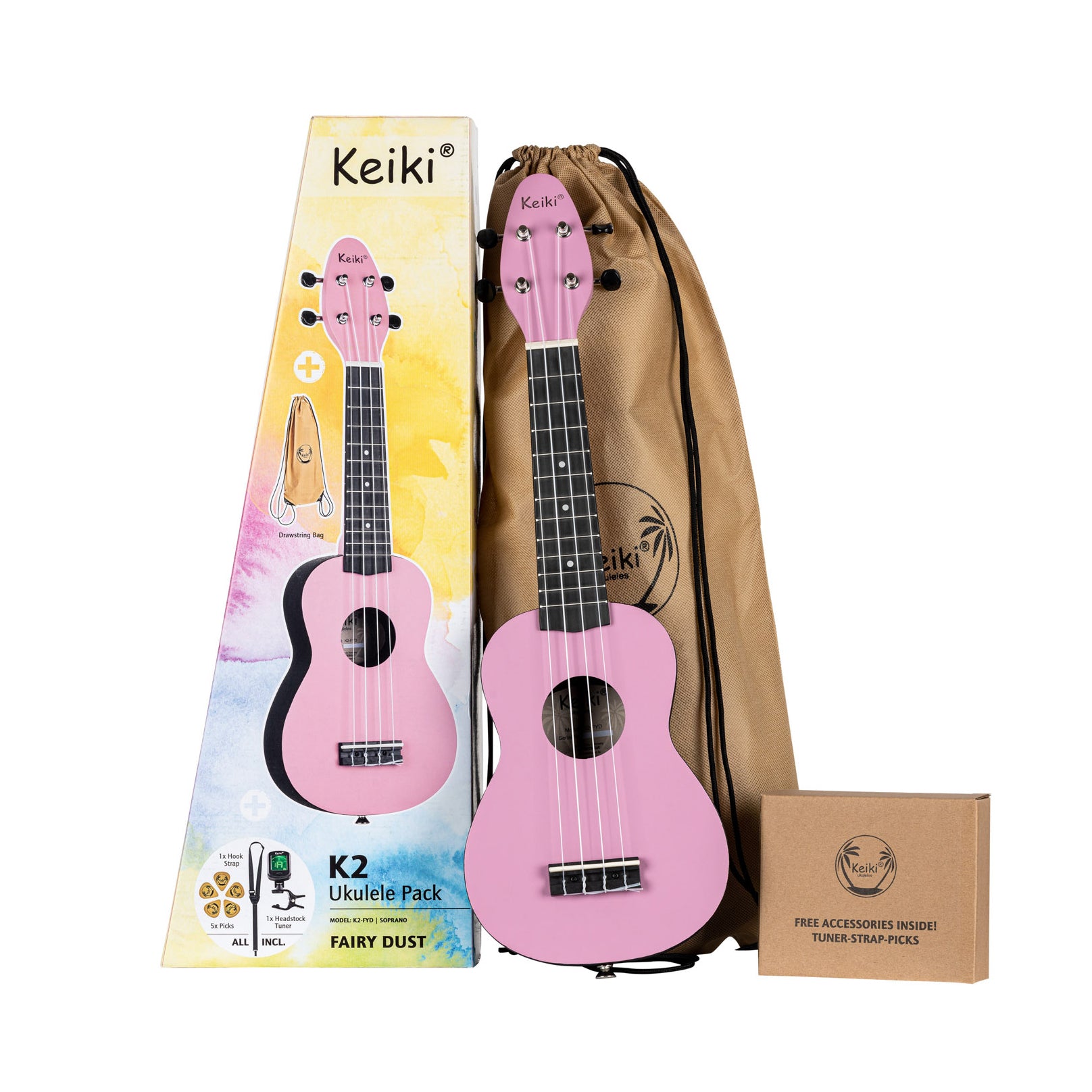 Ortega - K2-FYD Fairy Dust ukulele paket - Musik Utan Gränser 