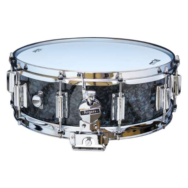 Rogers - DynaSonic 14×5 Wood Shell Snare | Beavertail Lug – Black Diamond Pearl - Musik Utan Gränser 