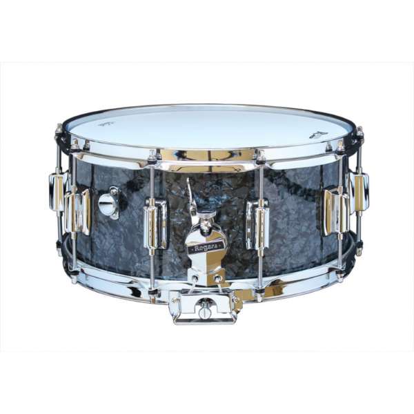 Rogers - DynaSonic 14×6.5 Wood Shell Snare | Beavertail Lug – Black Diamond Pearl - Musik Utan Gränser 