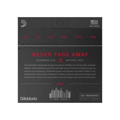 D'Addario - XTC45 Strängset Classic XT Coated Composite Normal - Musik Utan Gränser 
