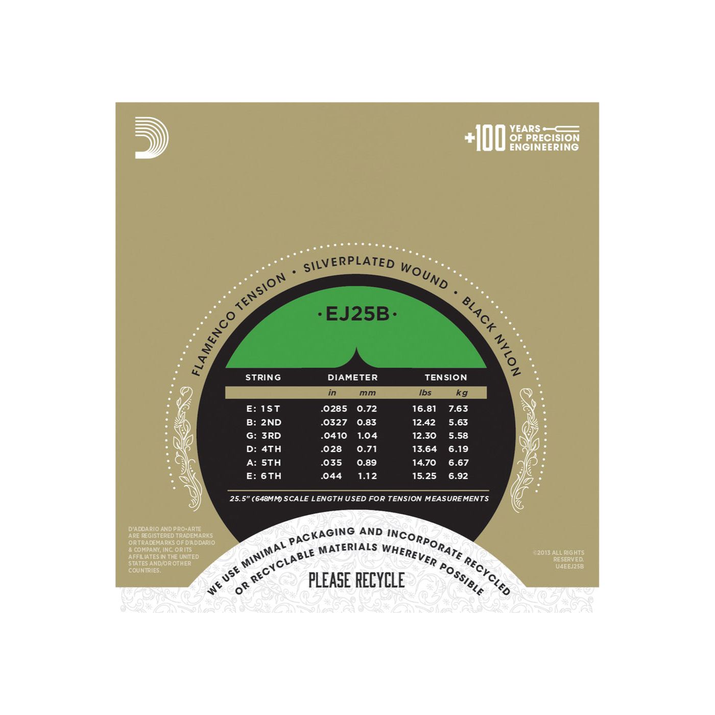 D'Addario - EJ25B Flamenco Black - Musik Utan Gränser 
