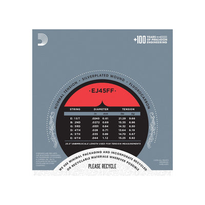 D'Addario - EJ45FF Dynacore/Carbon Normal Tension - Musik Utan Gränser 