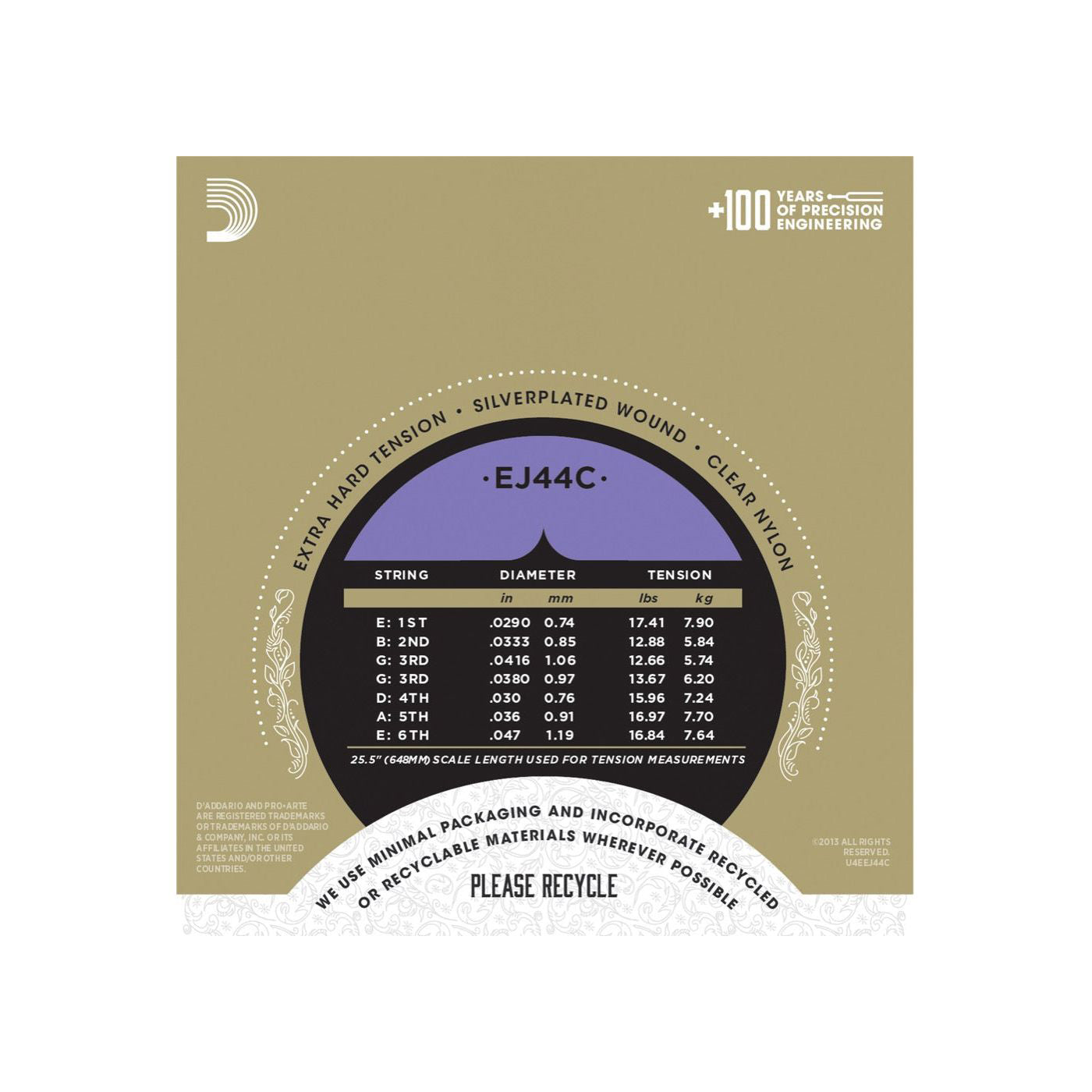 D'Addario - EJ44C X-Hard Composite - Musik Utan Gränser 