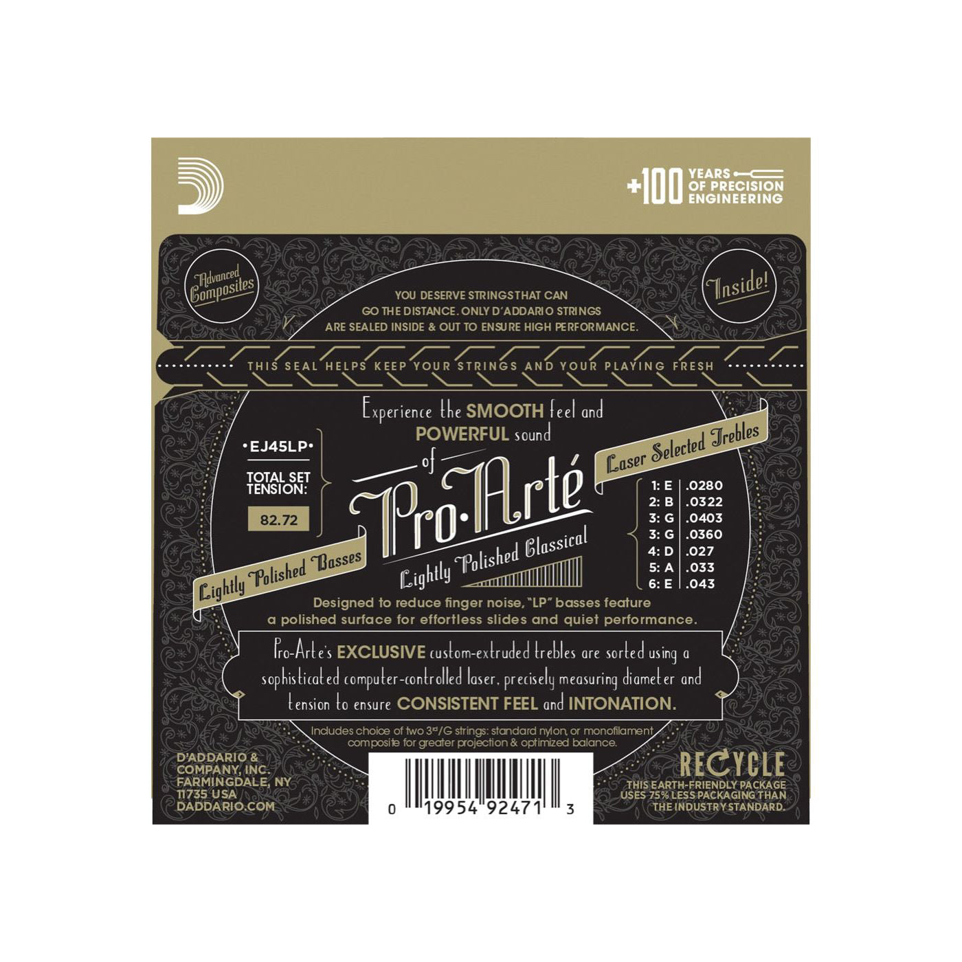 D'Addario - EJ45LP Normal Polished - Musik Utan Gränser 