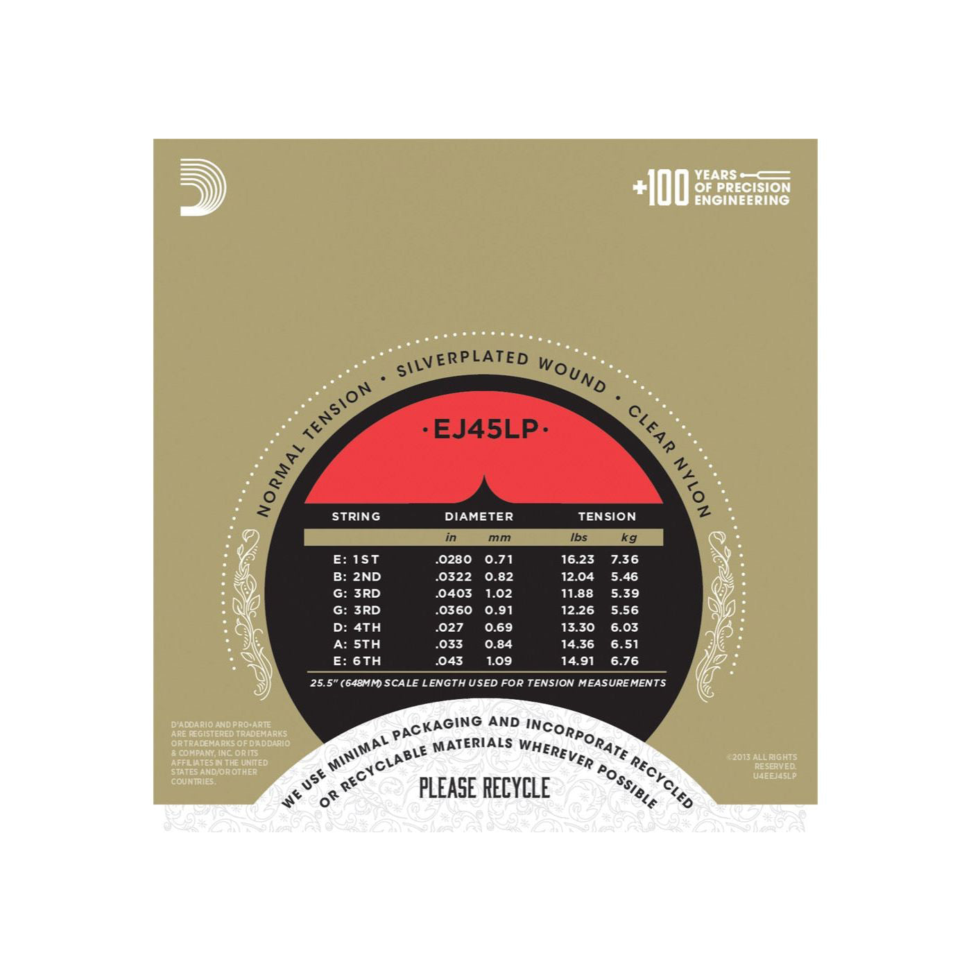 D'Addario - EJ45LP Normal Polished - Musik Utan Gränser 