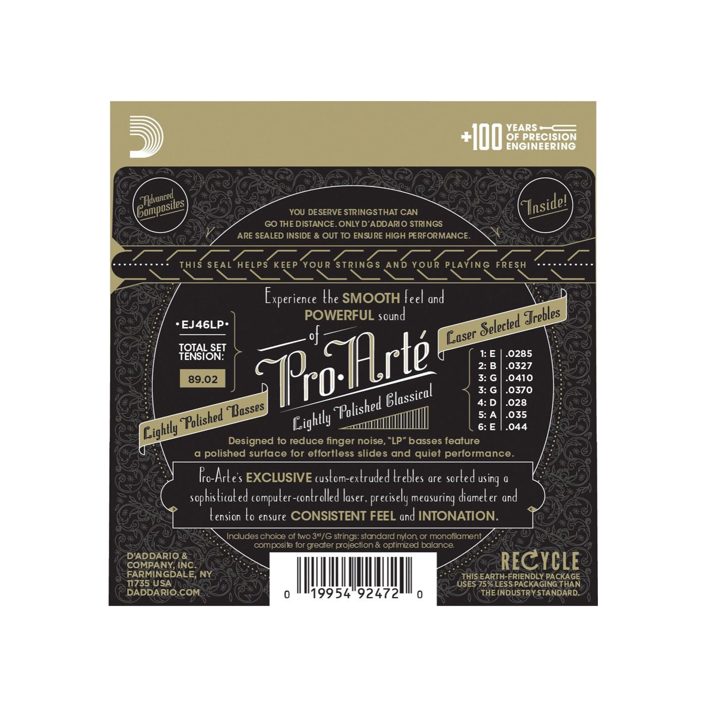 D'Addario - EJ46LP Hard Tension Polished - Musik Utan Gränser 