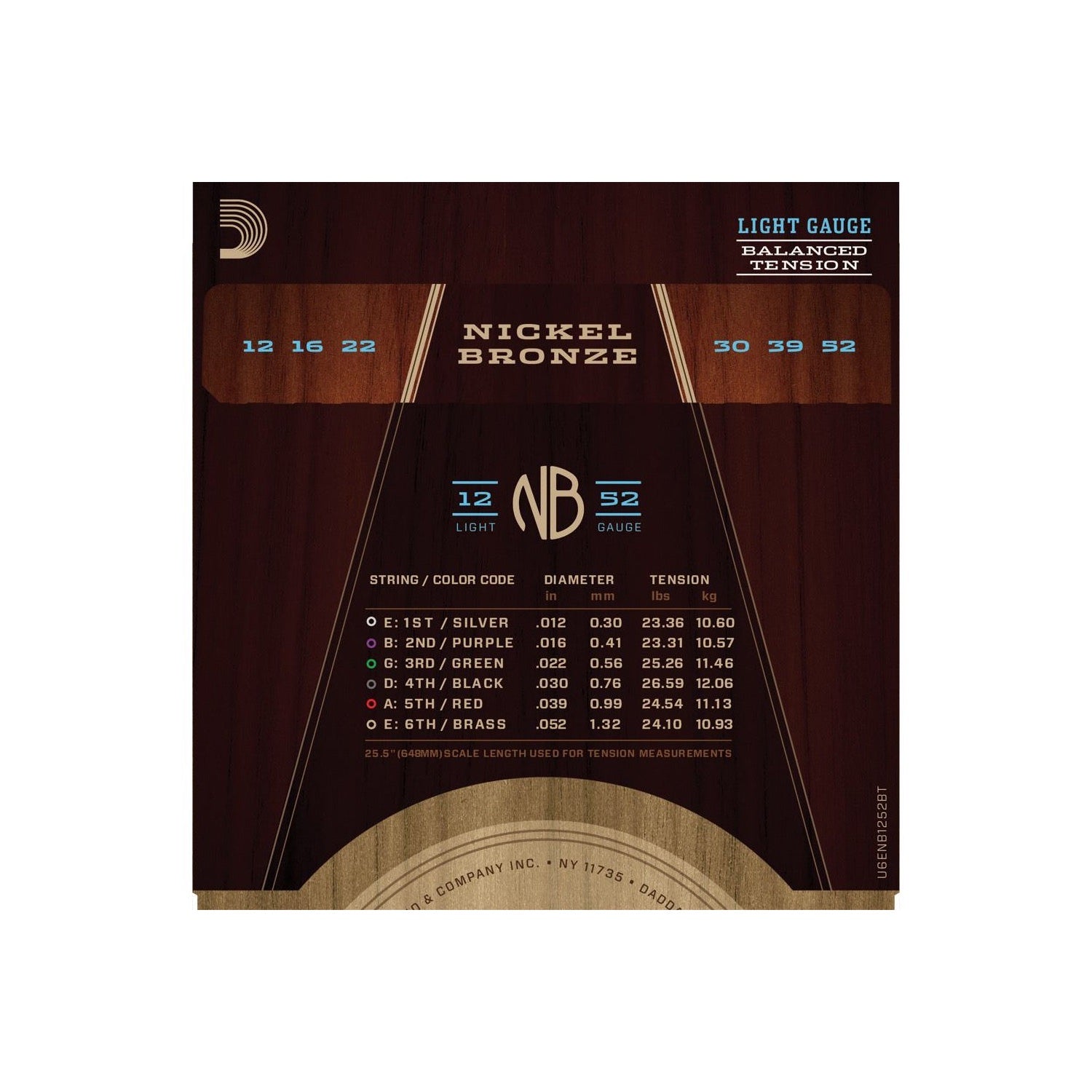 NB1252BT Nickel Bronze Western Set 012-052 Custom Light Balanced Tension