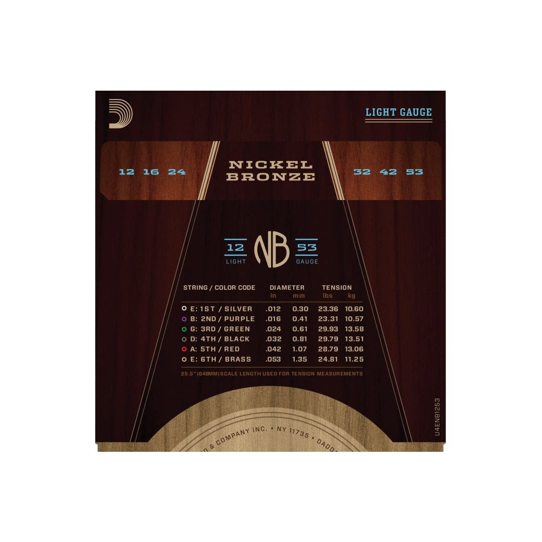 NB1253 Nickel Bronze Western Set 012-053 Light