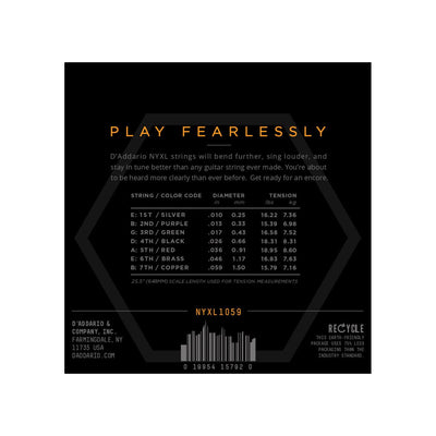 D'Addario - NYXL1059 7-strängset - Musik Utan Gränser 
