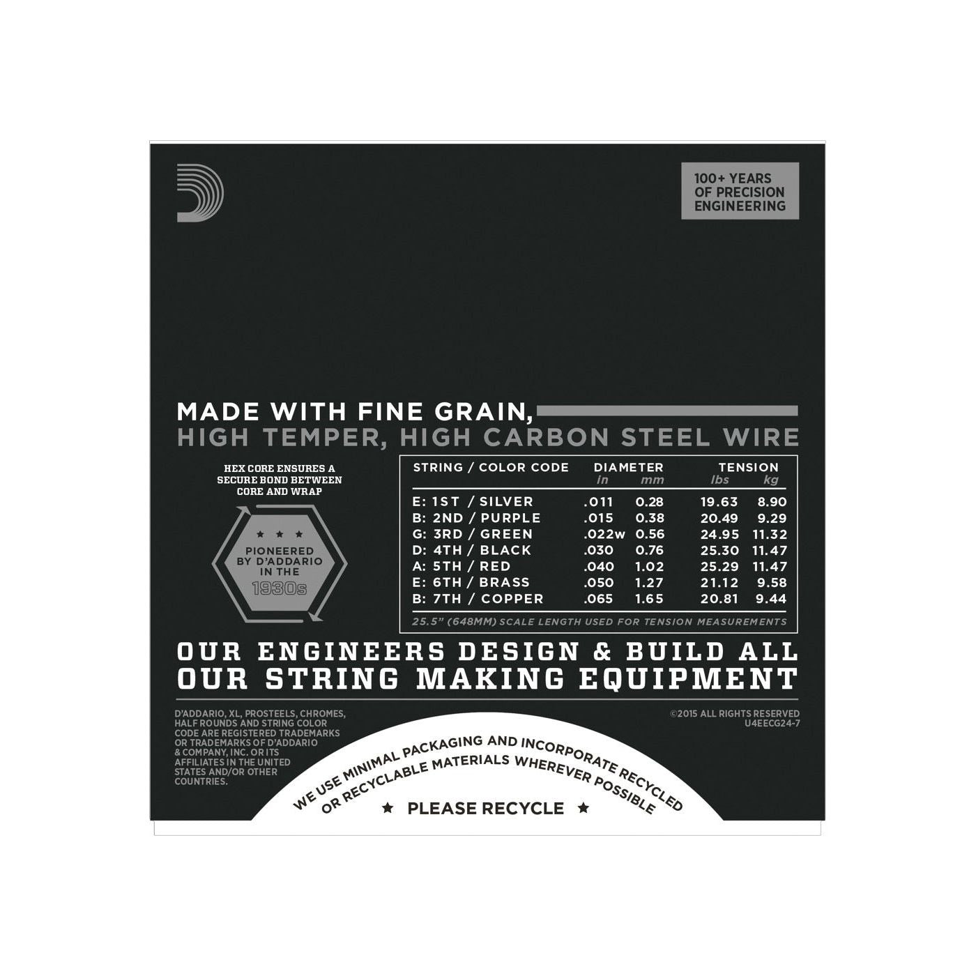 D'Addario - ECG24-7 011–065 7-strängset - Musik Utan Gränser 