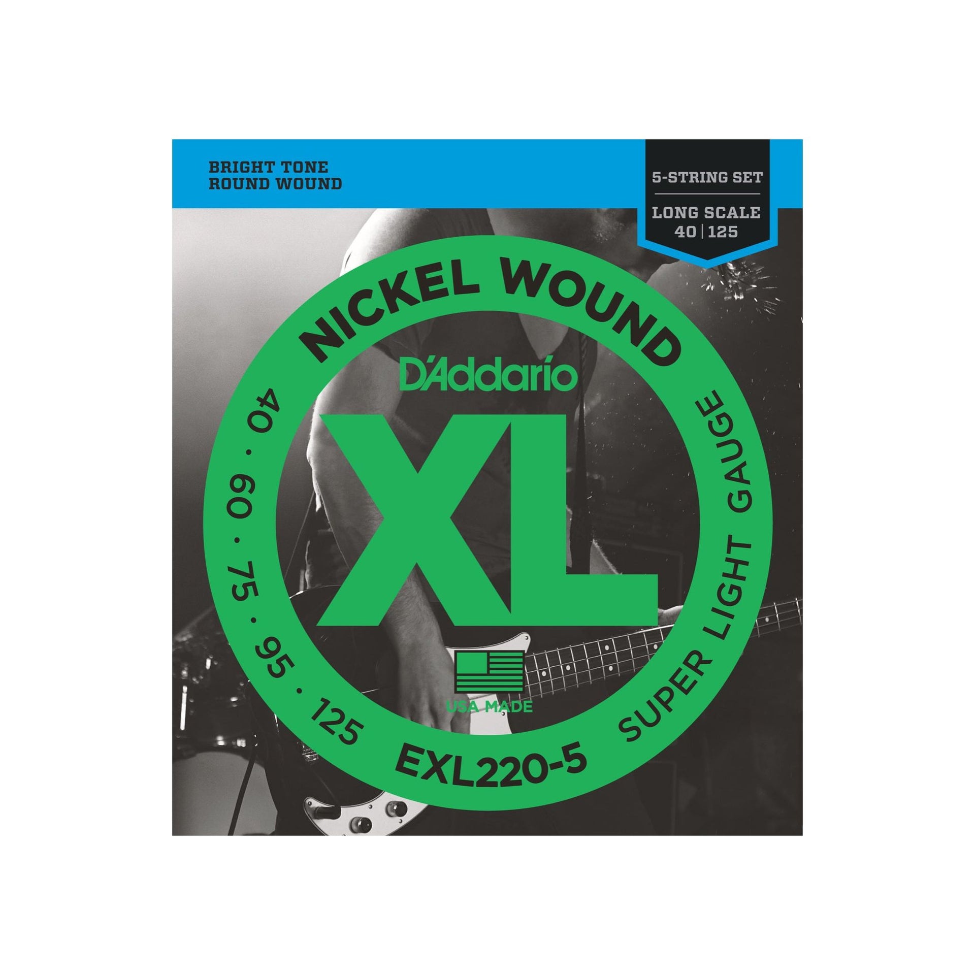 D'Addario - EXL220-5 5-strängset 040-125 - Musik Utan Gränser 