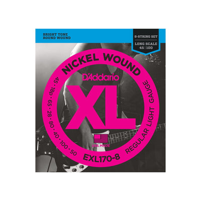 D'Addario - EXL170-8 8-strängset 018P-100 - Musik Utan Gränser 