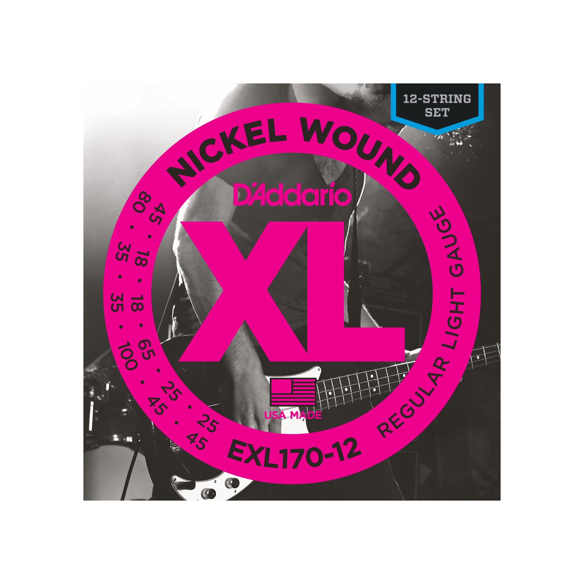 D'Addario - EXL170-12 12-strängset 018P-100 - Musik Utan Gränser 