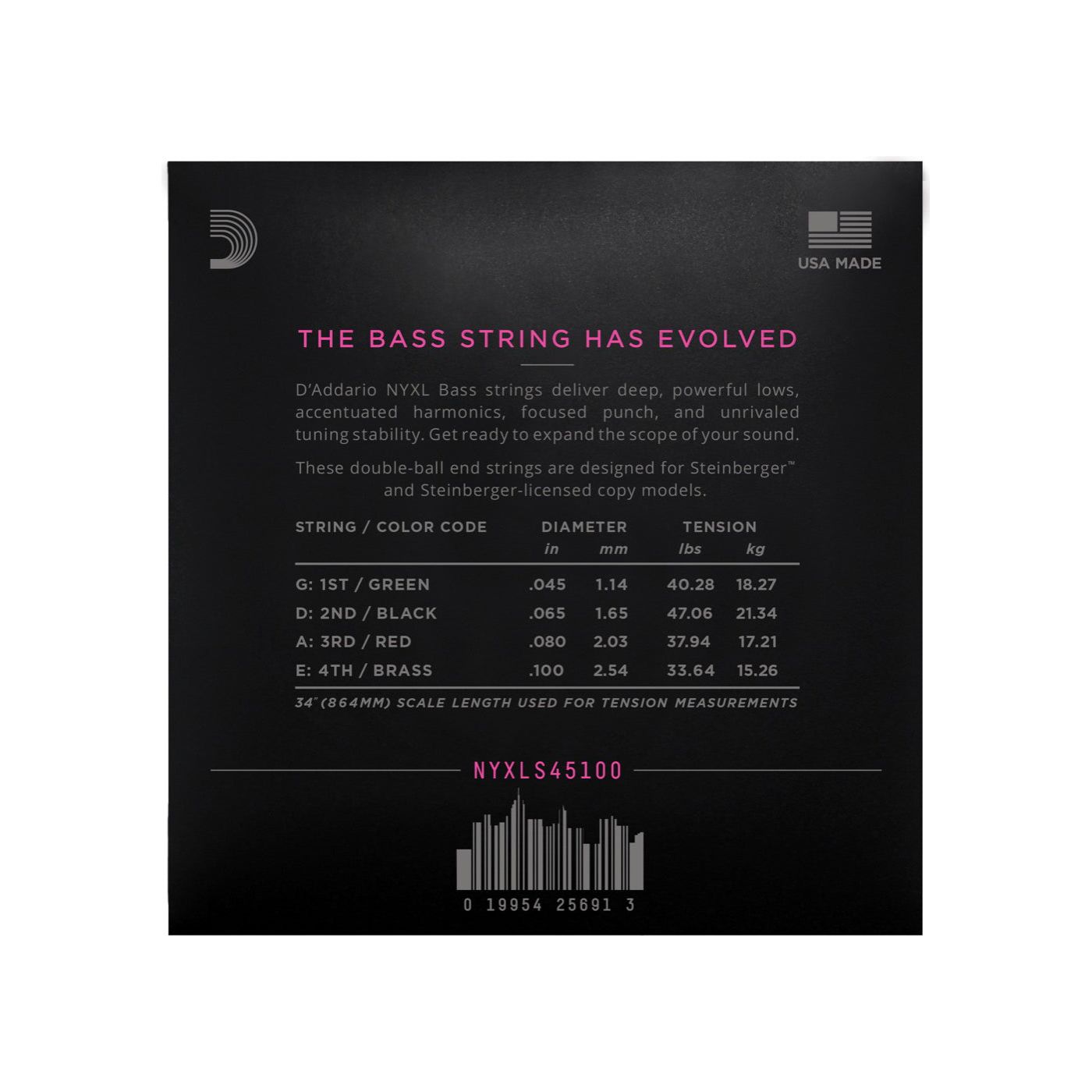 D'Addario - NYXL045-100 Double Ball End - Musik Utan Gränser 