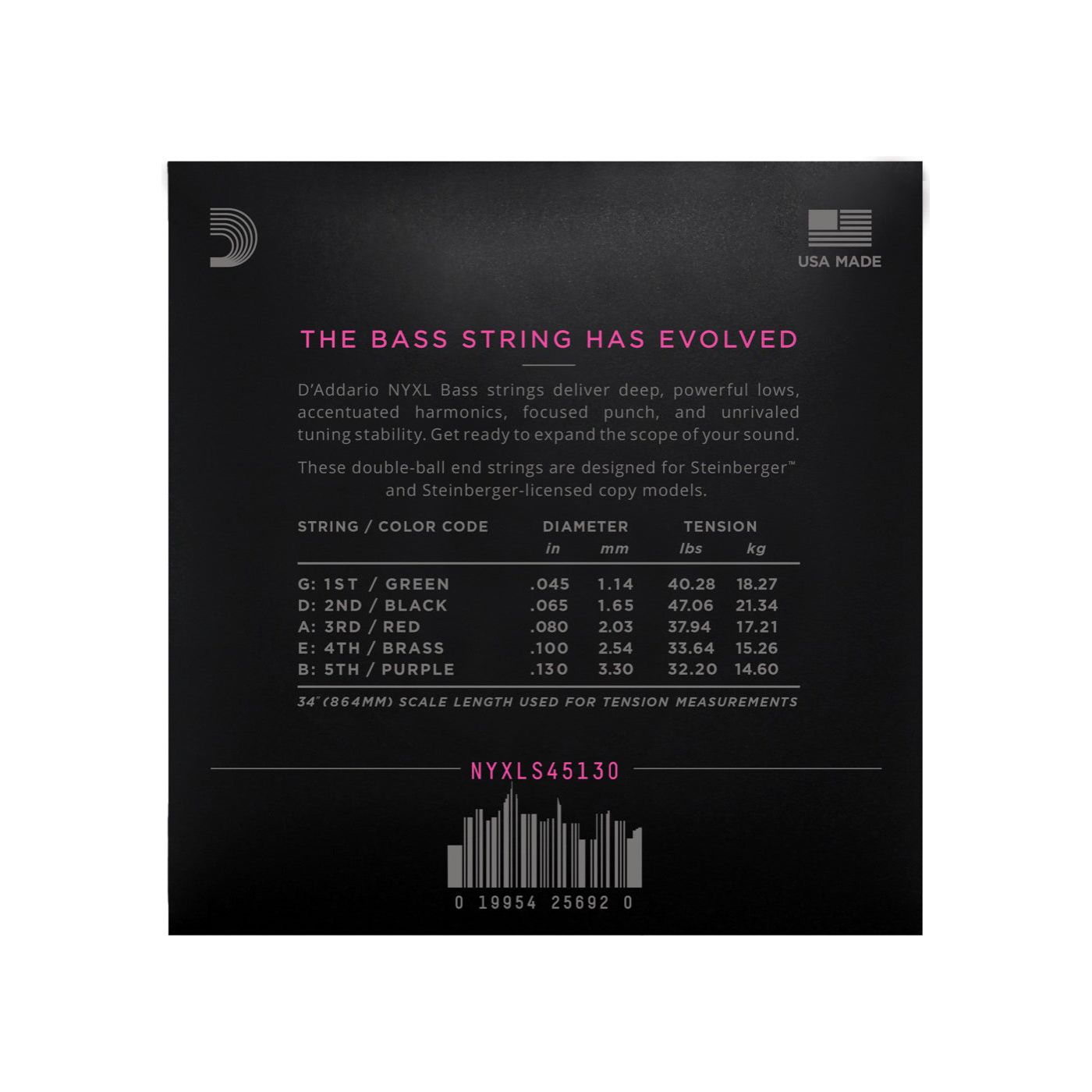 D'Addario - NYXL045-130 Double Ball End - Musik Utan Gränser 