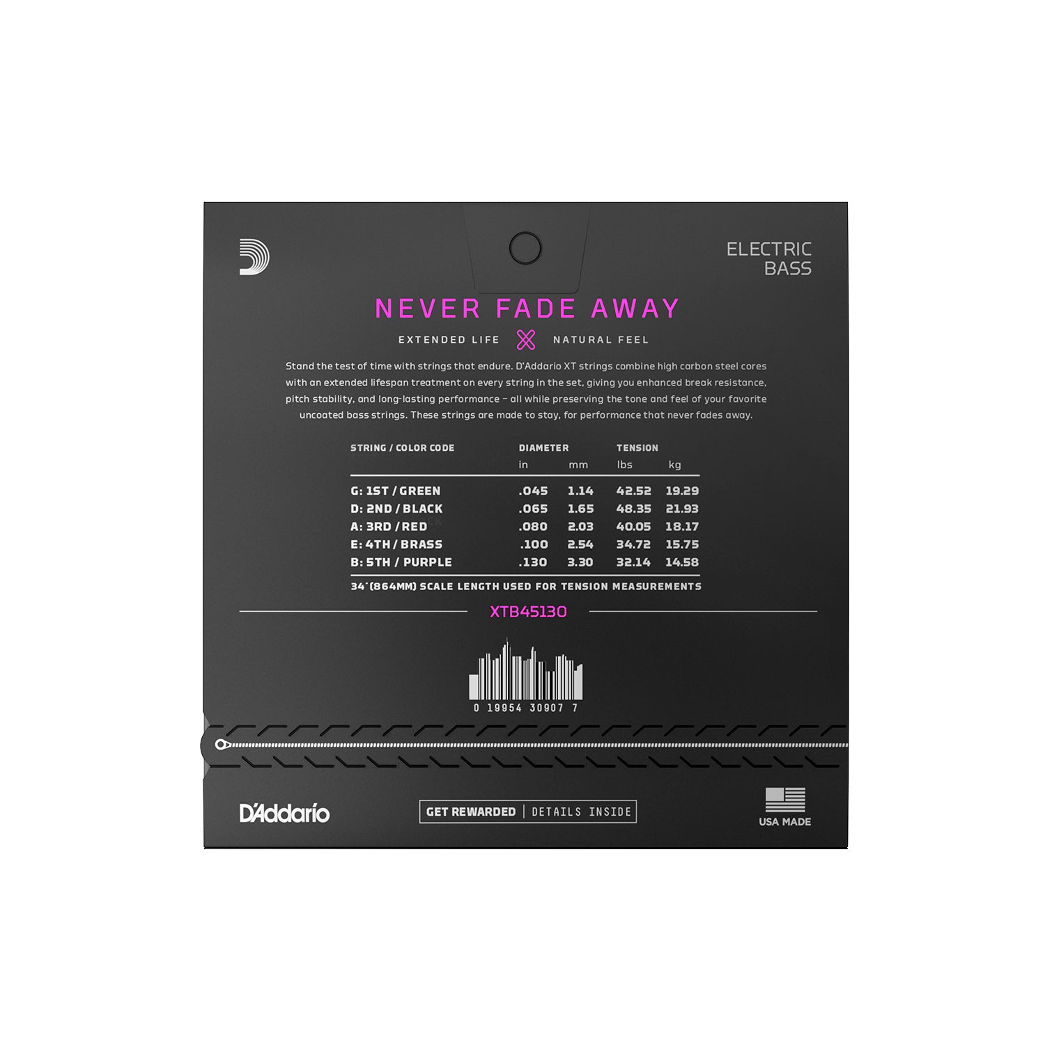 D'Addario - XTB45130 45-130 5-strängset - Musik Utan Gränser 