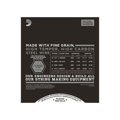 D'Addario - ETB92S 050-105 Short Scale Black Nylon Tapewound - Musik Utan Gränser 