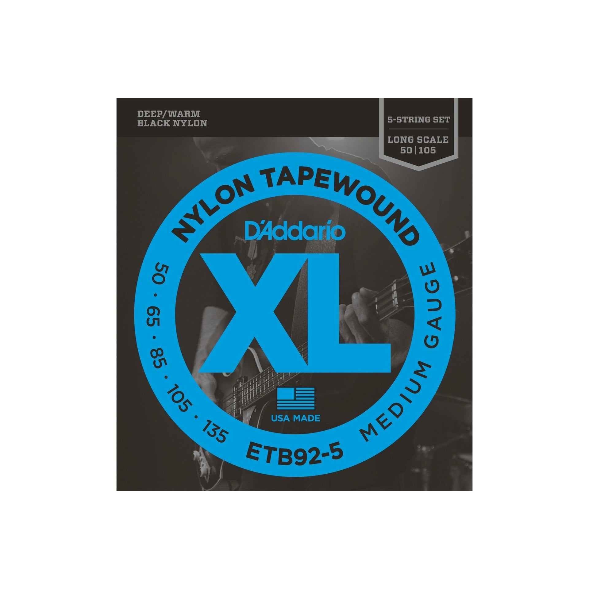 ETB92-5 Long Scale 050-135 Black Nylon Tapewound