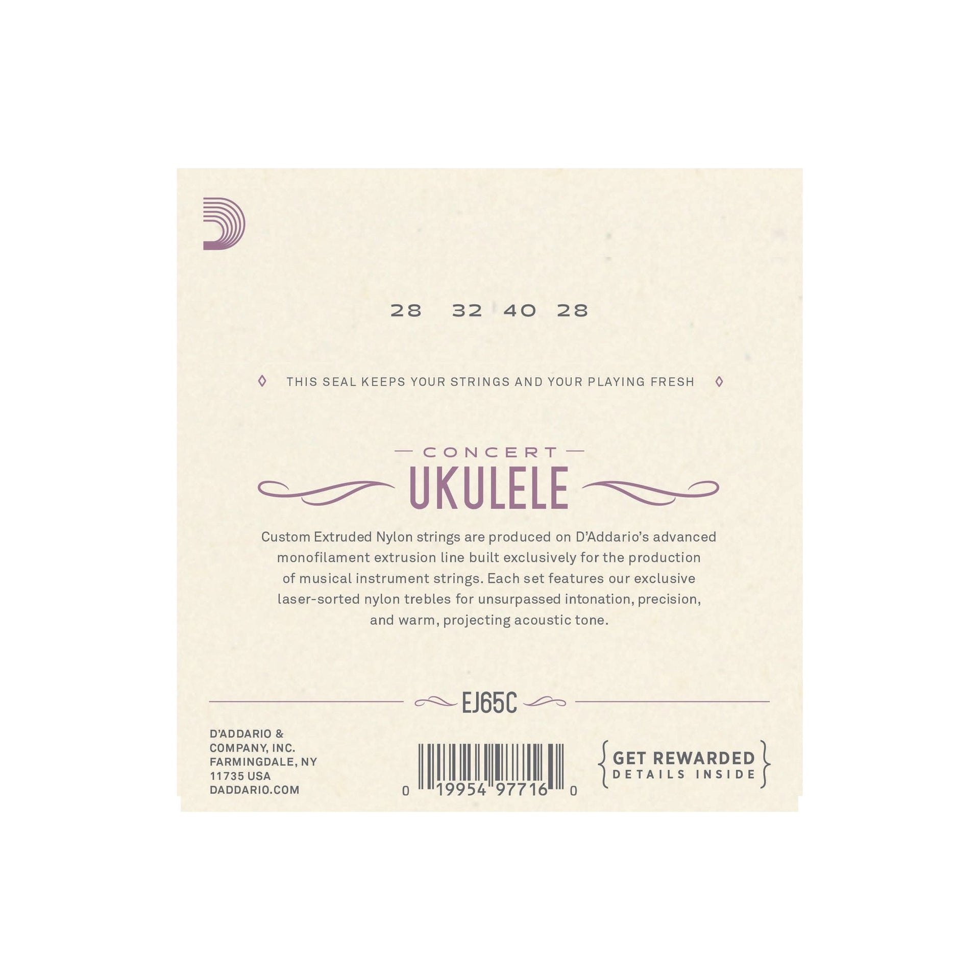 EJ65C Strängset Ukulele Concert Pro Arté