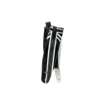 D'Addario - 25PRL04 64 mm Premium Läder-Union Jack BW - Musik Utan Gränser 
