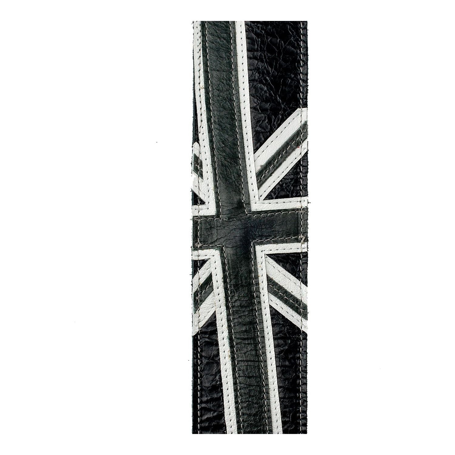 D'Addario - 25PRL04 64 mm Premium Läder-Union Jack BW - Musik Utan Gränser 