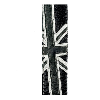 D'Addario - 25PRL04 64 mm Premium Läder-Union Jack BW - Musik Utan Gränser 