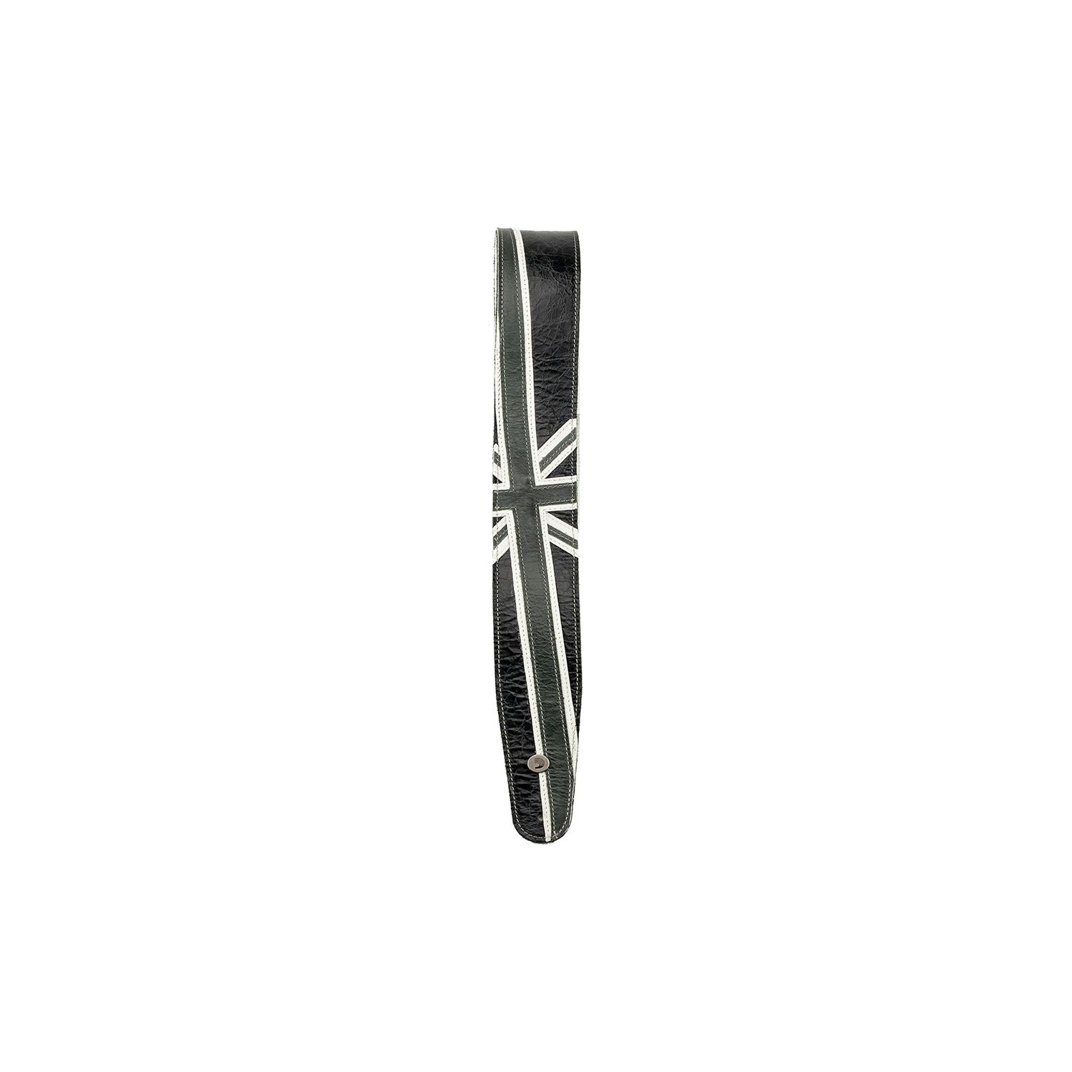 D'Addario - 25PRL04 64 mm Premium Läder-Union Jack BW - Musik Utan Gränser 