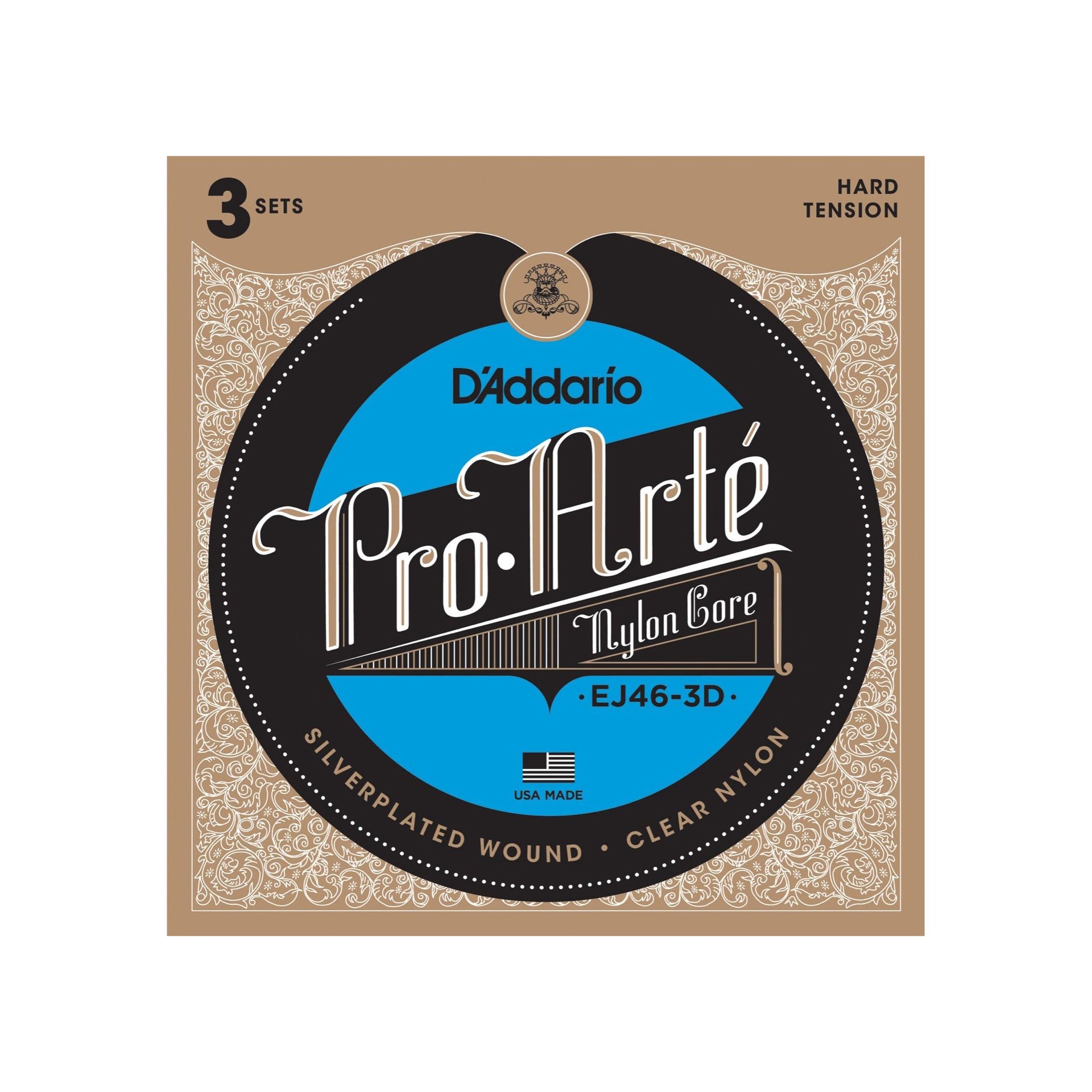 D'Addario - EJ46-3D Hard Tension 3-pack - Musik Utan Gränser 