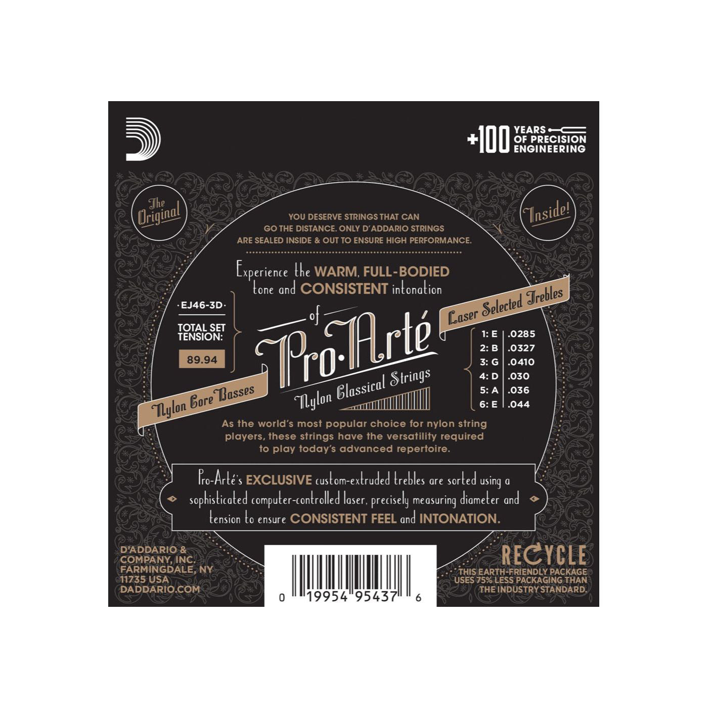 D'Addario - EJ46-3D Hard Tension 3-pack - Musik Utan Gränser 