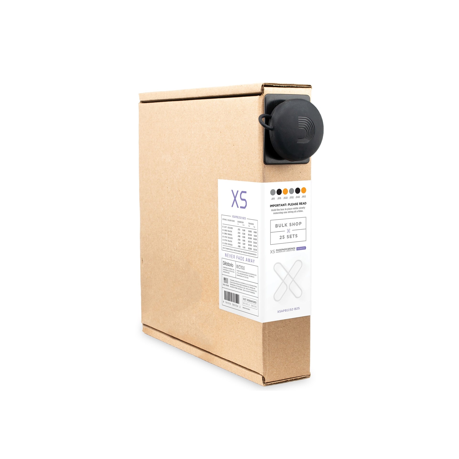 XSABPB1253-B25. Bulkpack Western Coated Phosphor Bronze 012 -053 25-set lösa