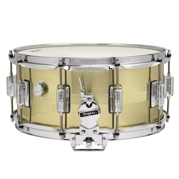 Rogers - Dynasonic 7 line 14×6.5 Natural Brass Shell Snare - Musik Utan Gränser 