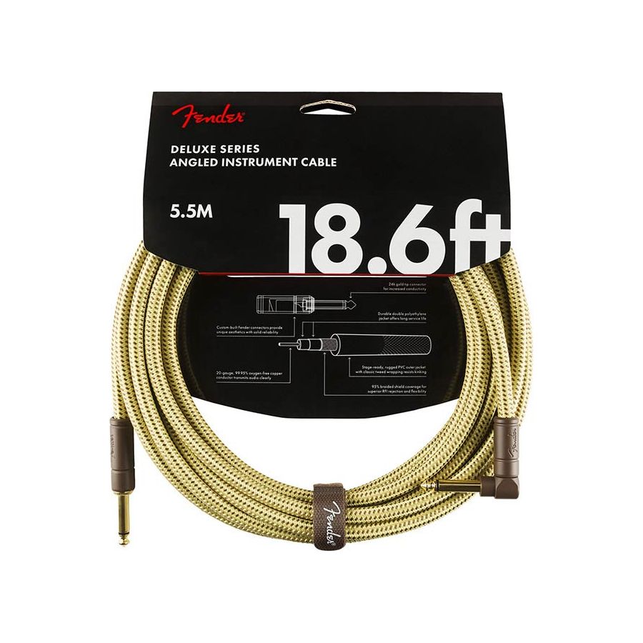 Deluxe Series Instrument kabel rak/vinklad 5.5meter Tweed