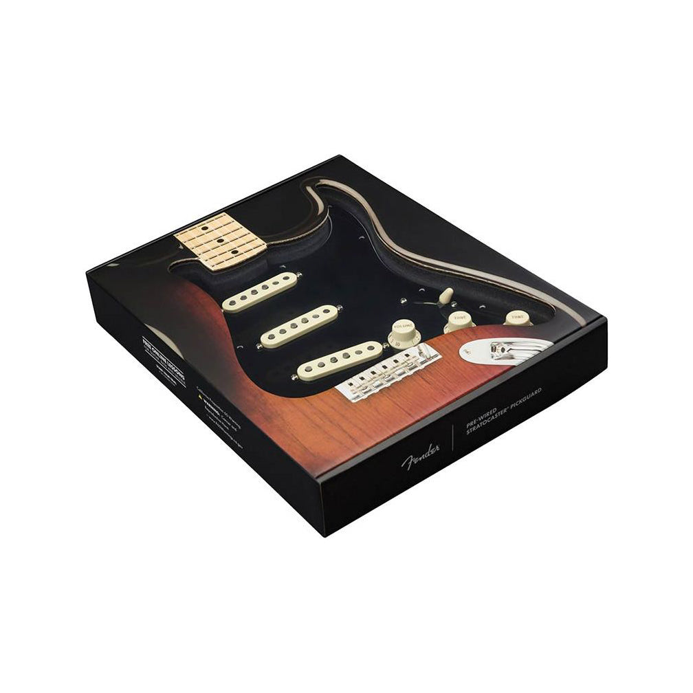 Fender - Pre-Wired Strat Pickguard Custom Shop Fat 50's SSS Parchment - Musik Utan Gränser 
