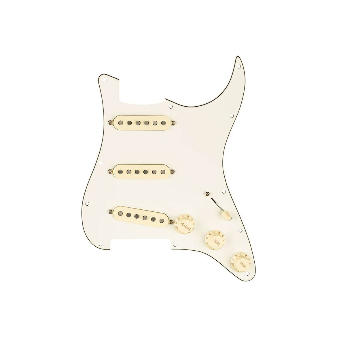 Fender - Pre-Wired Strat Pickguard Custom Shop Texas Special SSS Parchment - Musik Utan Gränser 