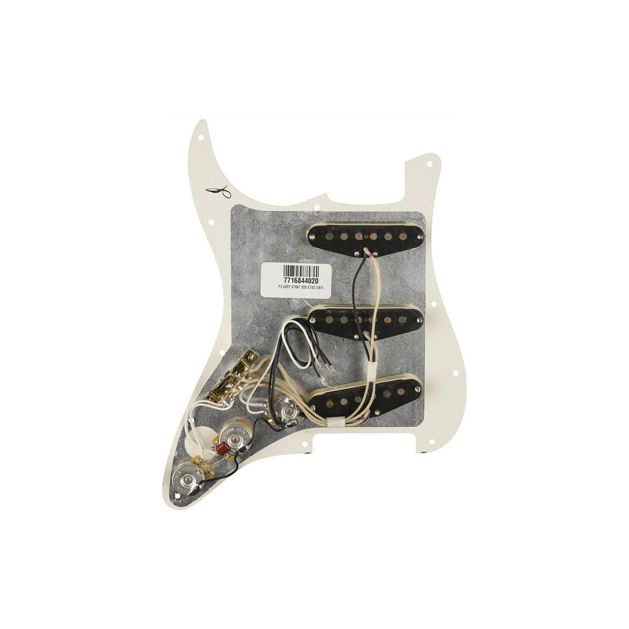 Fender - Pre-Wired Strat Pickguard Original '57/'62 SSS Parchment - Musik Utan Gränser 