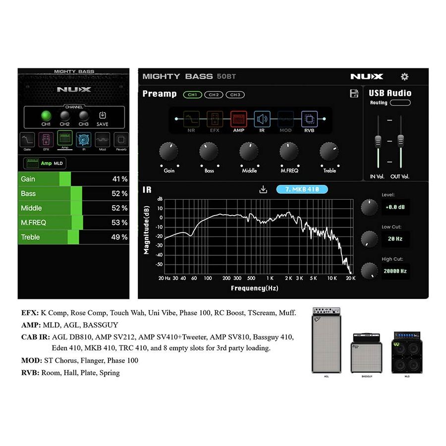 NUX - MIGHTYB50BT digital bass amplifier 50 watt - Musik Utan Gränser 