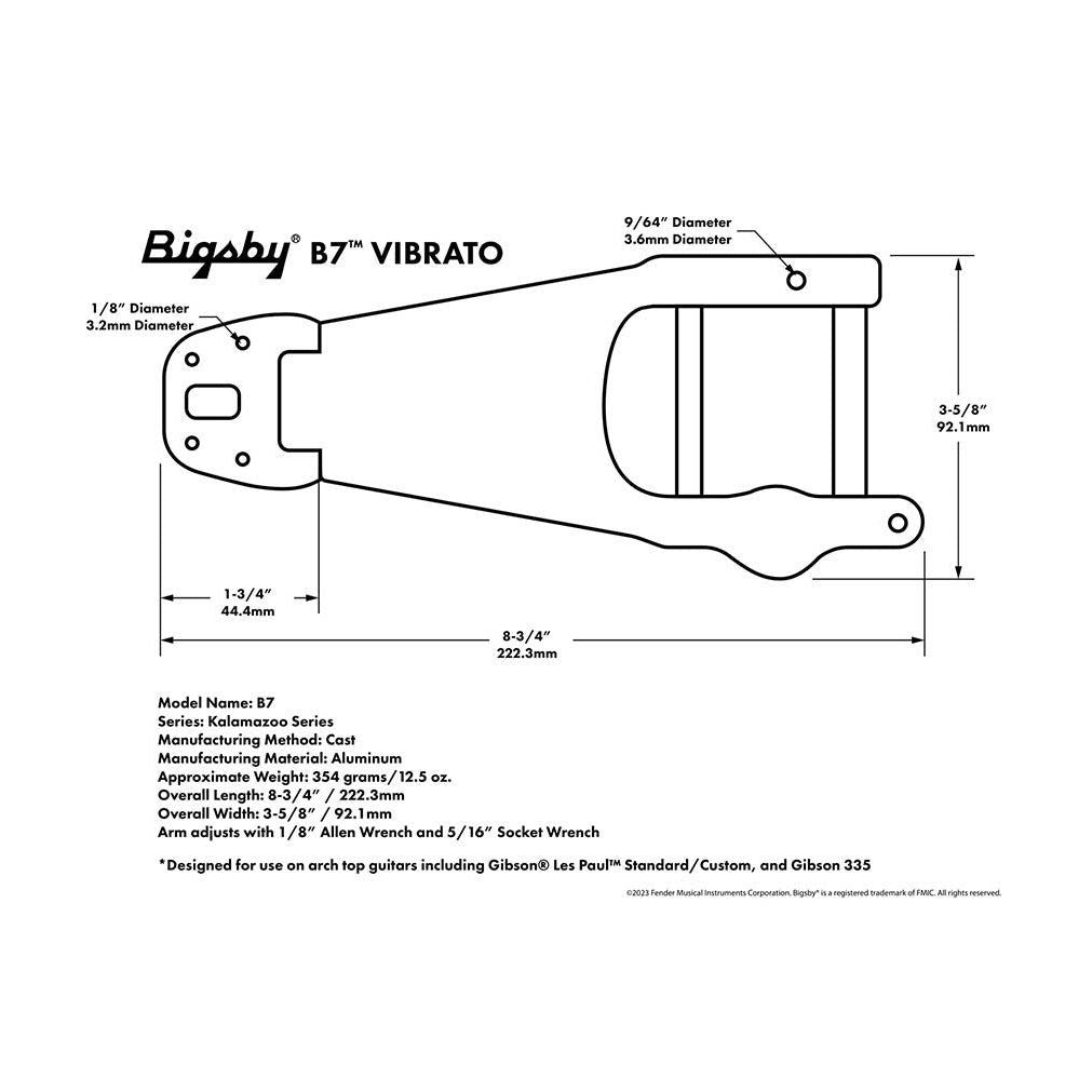 Bigsby B7 Vibrato Tailpiece Gold