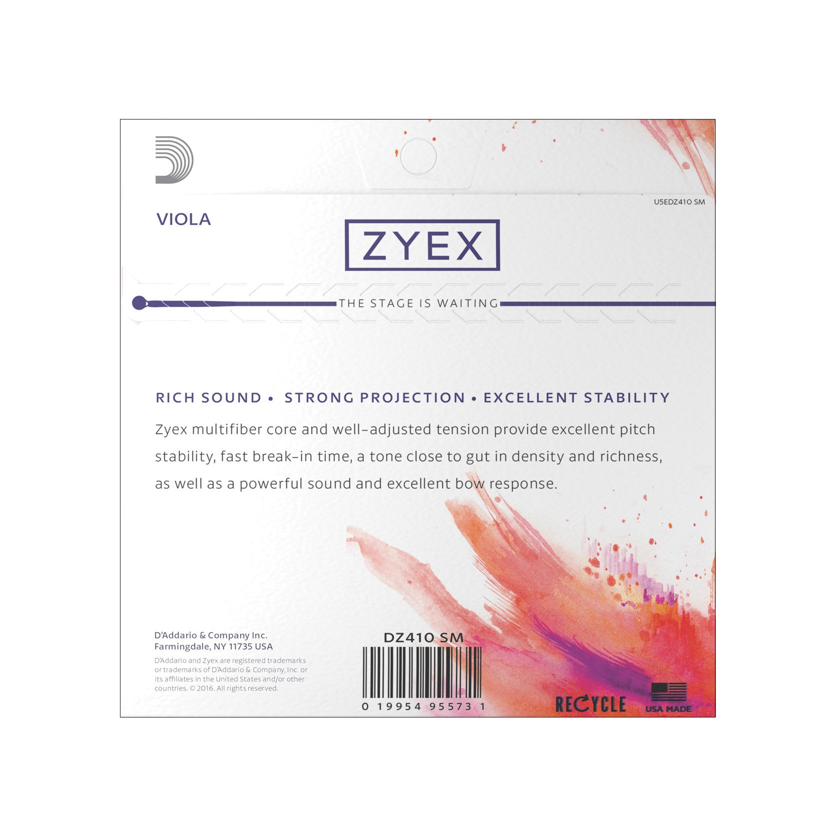 D'Addario - DZ410 SM Zyex Viola set - Musik Utan Gränser 