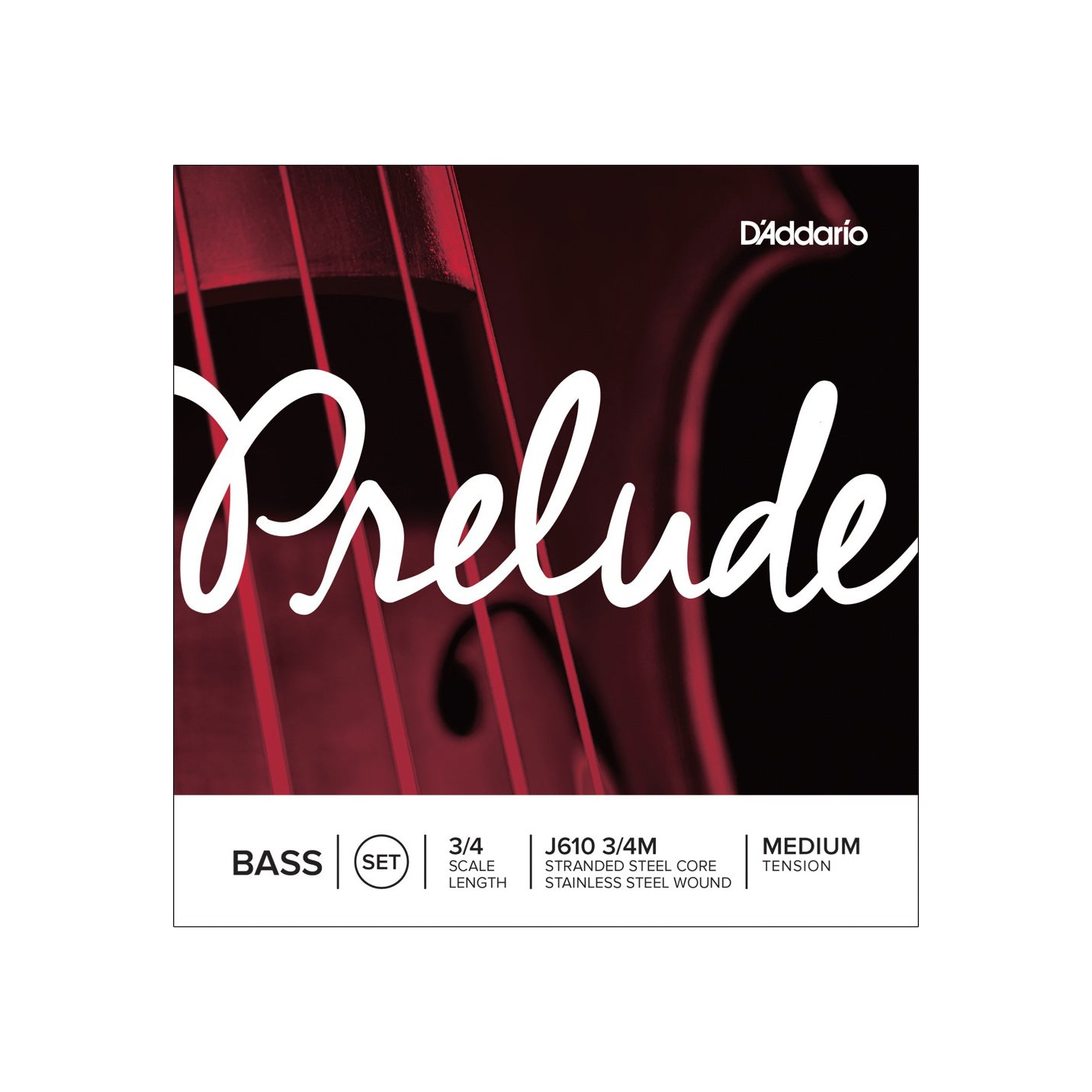 D'Addario - J610 3/4M Set 3/4 Medium Tension kontrabas - Musik Utan Gränser 