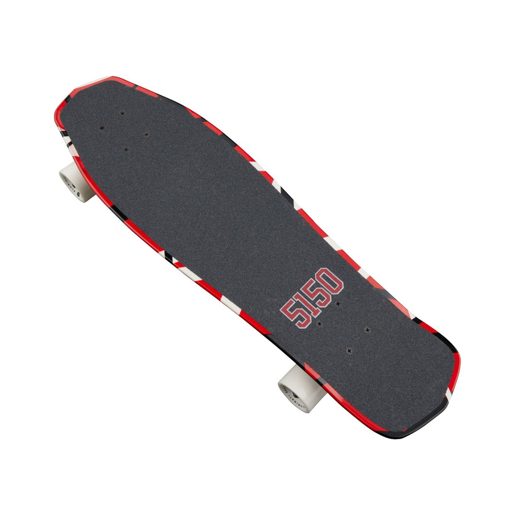 5150 Skateboard Red White and Black Stripes