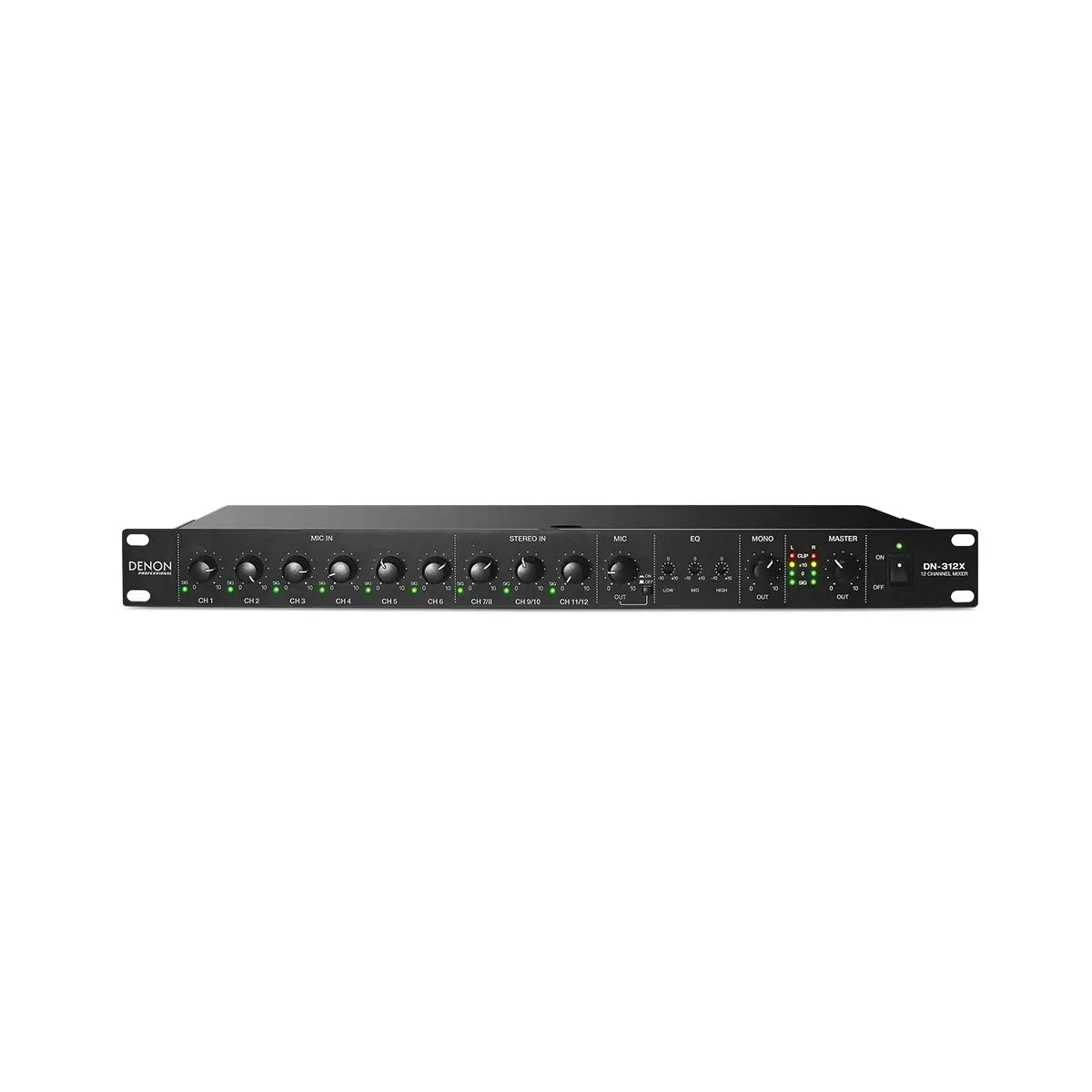 DN-312X 1U-rackmonterad 12-kanalsmixer
