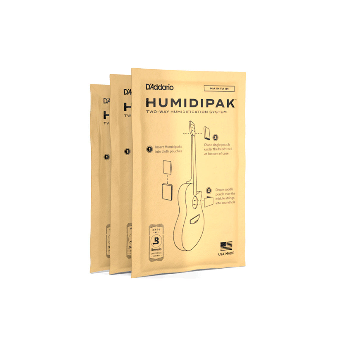 D'Addario - PW-HPRP-03 Humidipak Maintain refill 3-pack - Musik Utan Gränser 