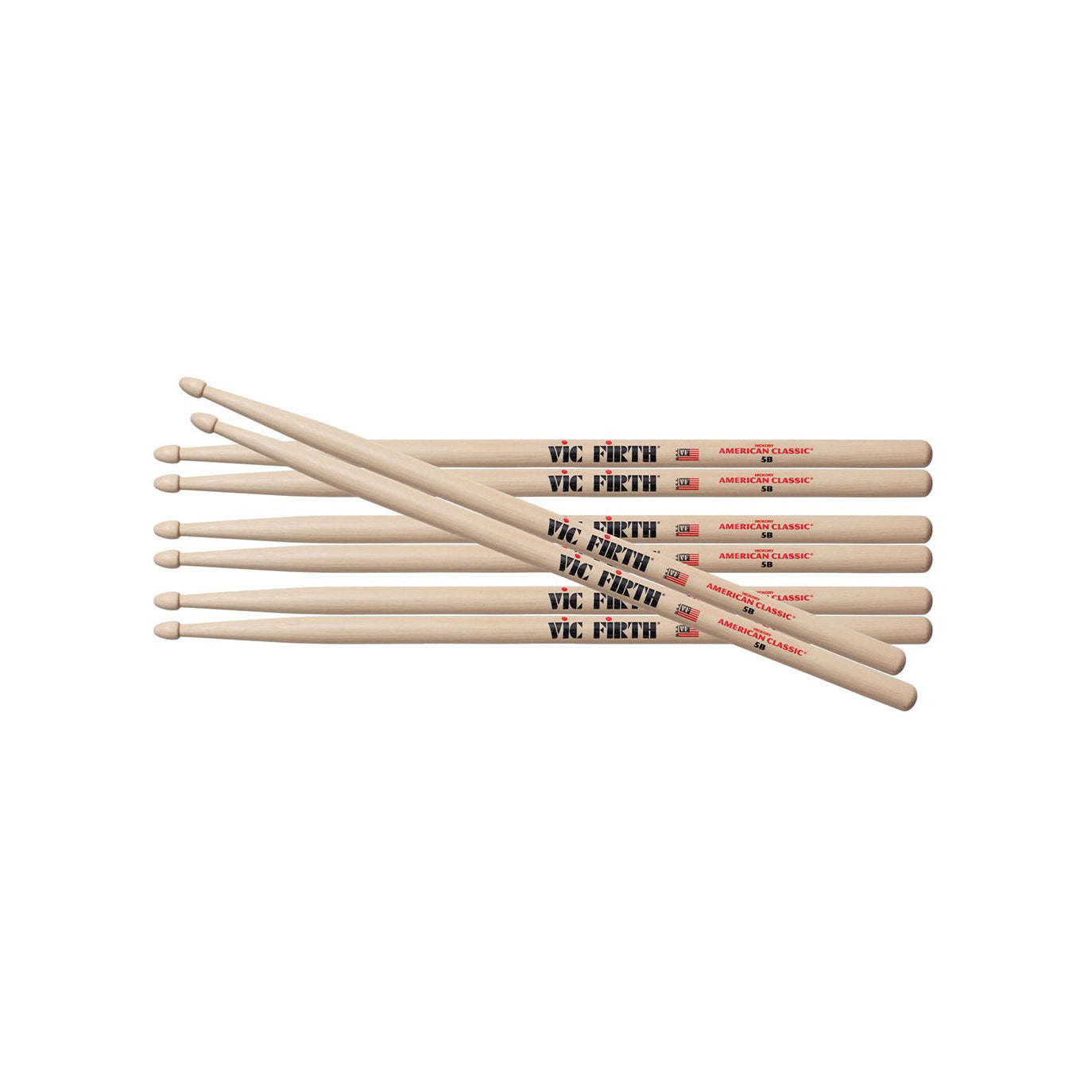 Vic Firth - 5B Hickory Value Pack - Musik Utan Gränser 