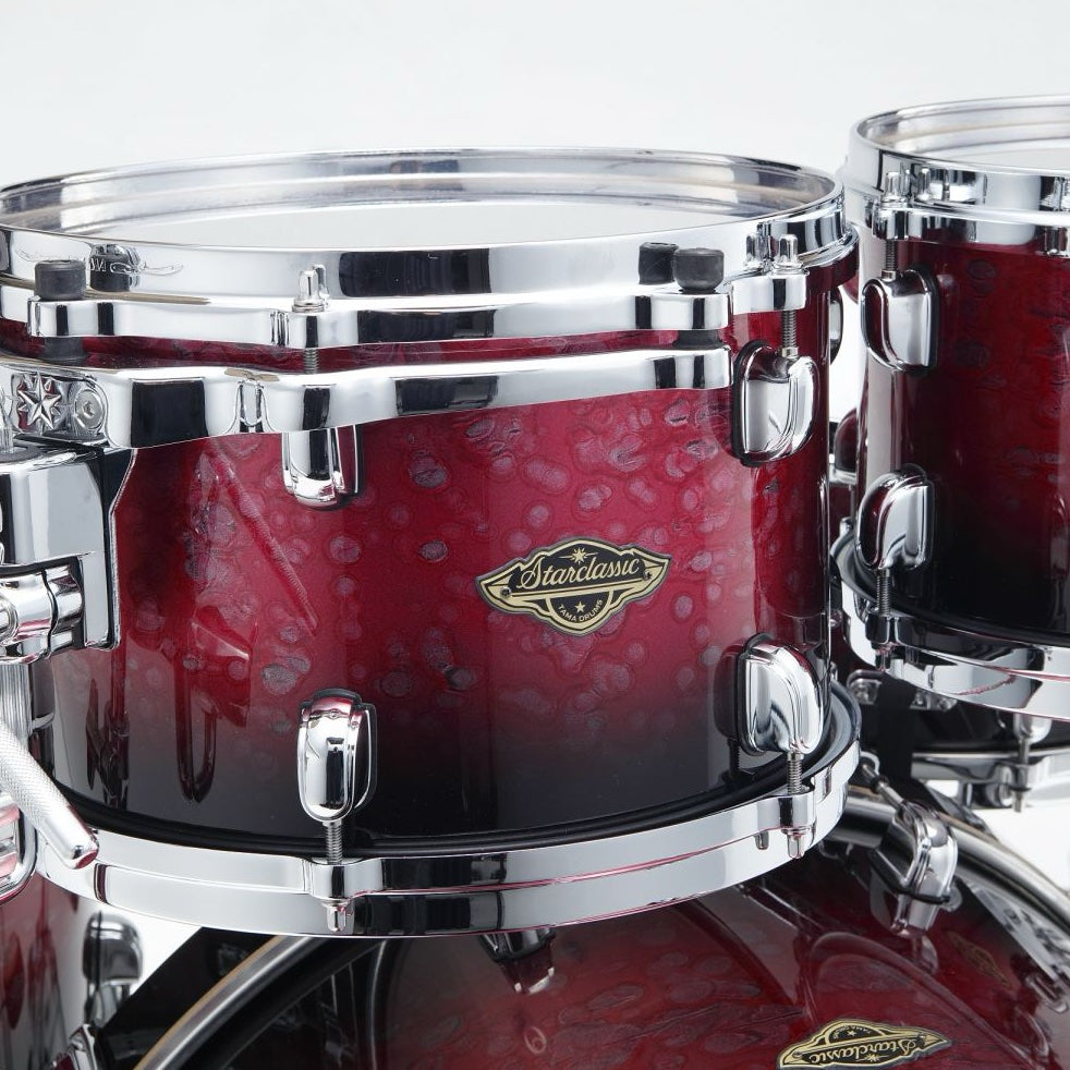 WBS52RZS-MDR Starclassic Walnut/Birch 5-shellkit lackerade i Molten Dark Raspberry Fade