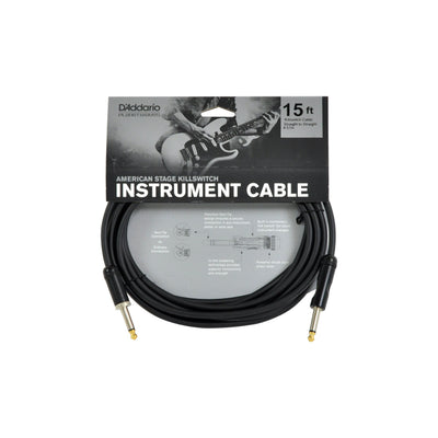 D'Addario - PW-AMSK-15 Instrumentkabel 4,5m. med kill switch - Musik Utan Gränser 
