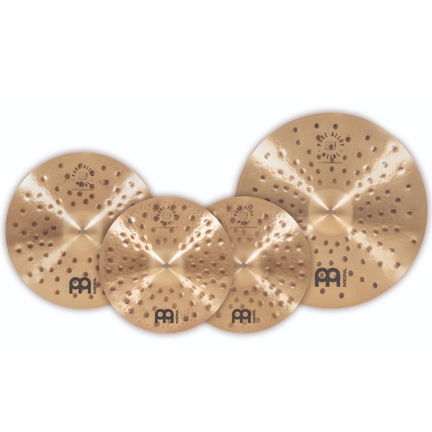 Meinl - PA-CS1 Pure Alloy Cymbal-set X-Hammered, 15H/18C/22 - Musik Utan Gränser 