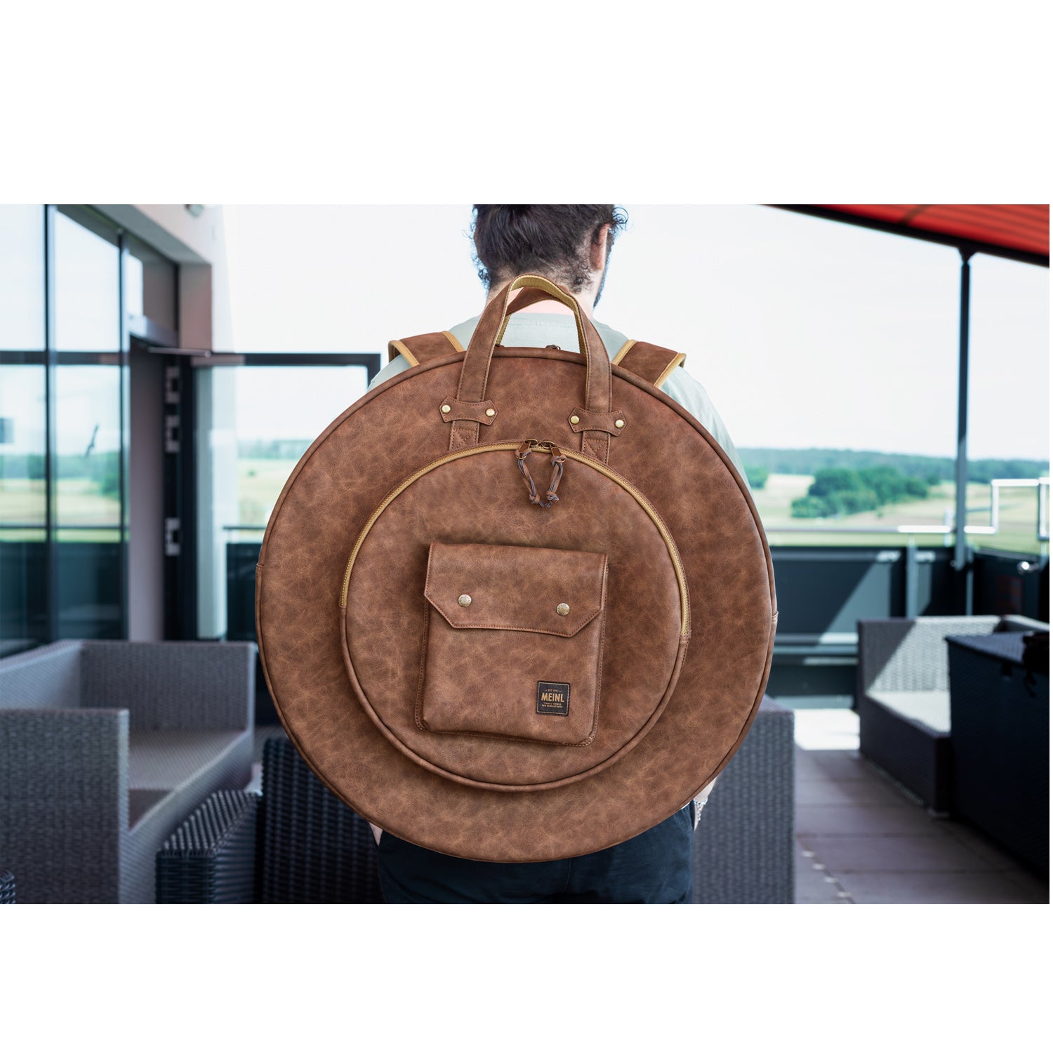 Meinl - MVHC22LB Vintage Cymbal bag 22'' w/BP straps, Light Brown - Musik Utan Gränser 