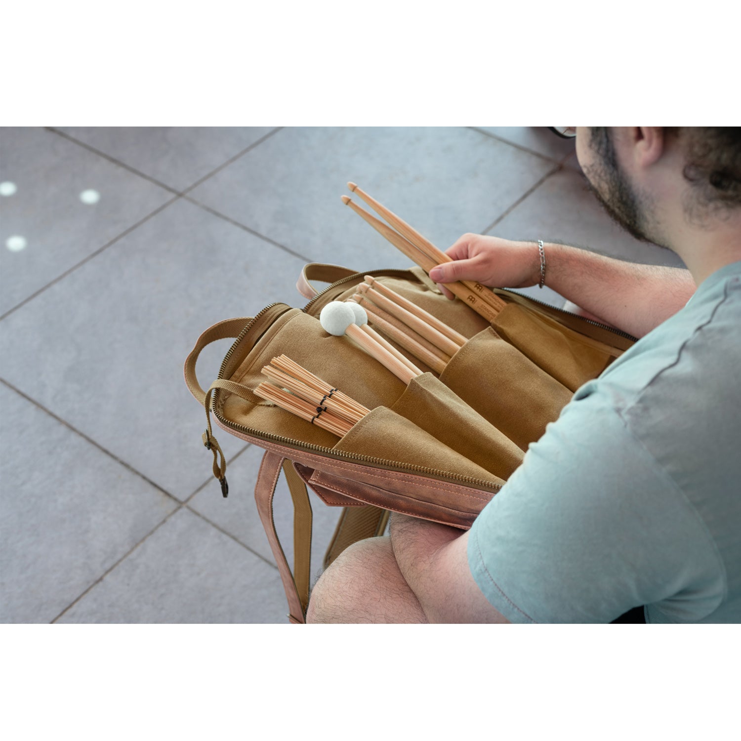 Meinl - MVHSLB Vintage Hyde Stickbag, Light Brown - Musik Utan Gränser 
