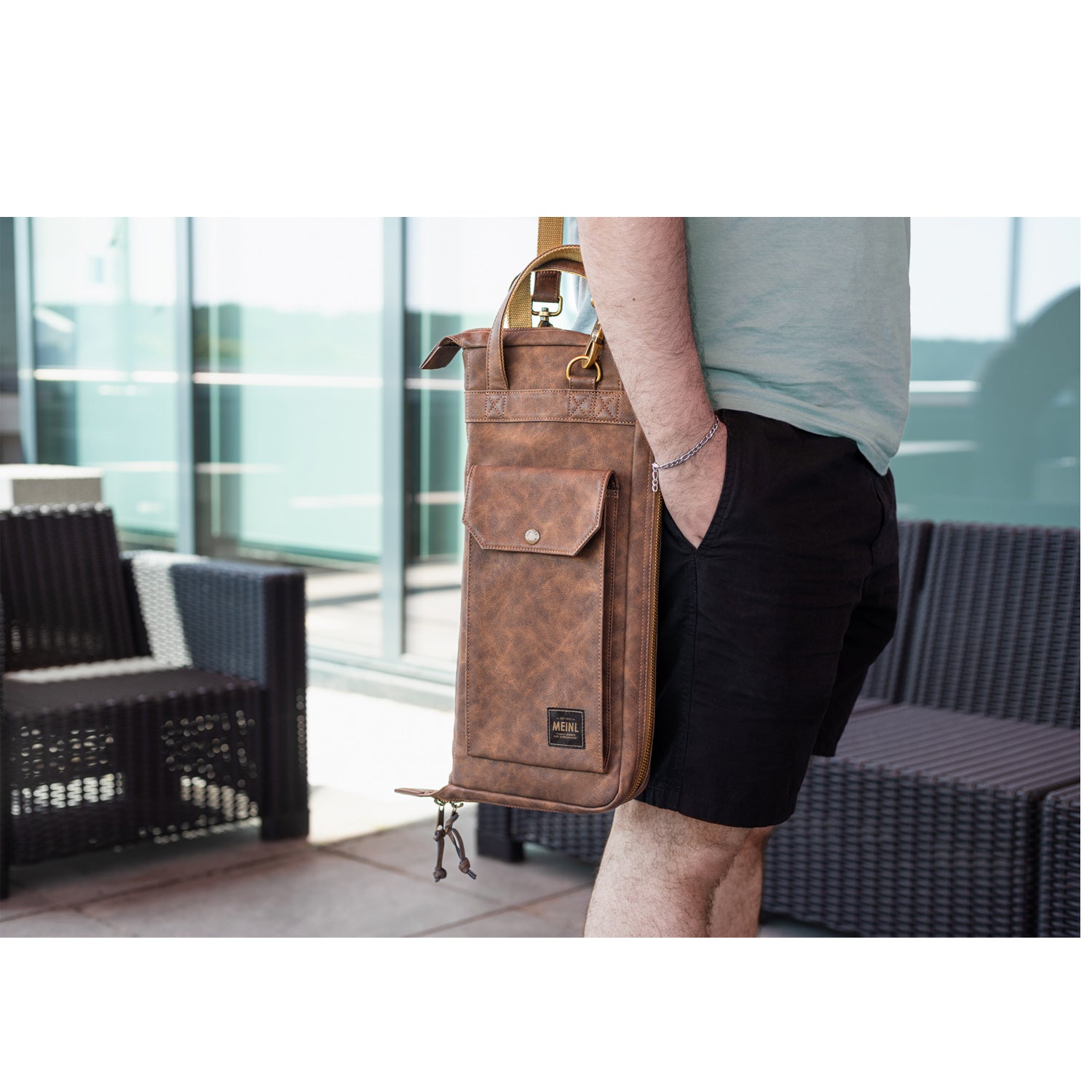 Meinl - MVHSLB Vintage Hyde Stickbag, Light Brown - Musik Utan Gränser 